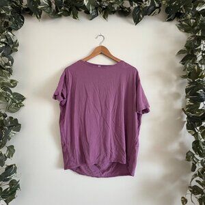 Lululemon Athletic Back In Action Short Sleeve Shirt Vintage Plum Women’s Sz 6